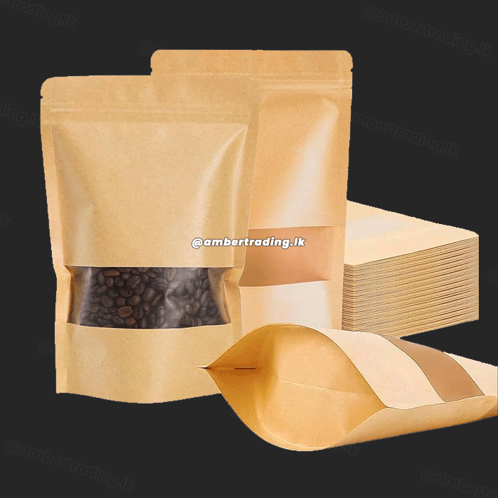Kraft Paper Window Ziplock Bags B